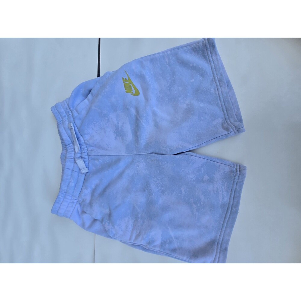 Nike Tie Dye Shorts Men’s Size M White Yellow Logo Drawstring Casual Lounge